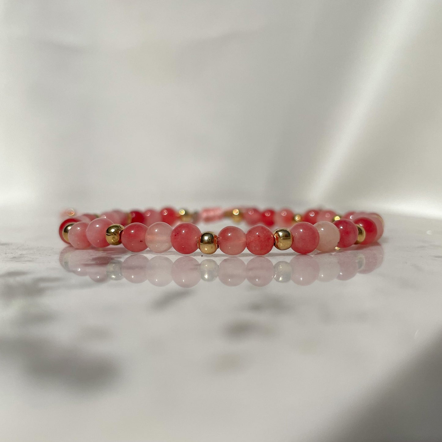 pulsera cuarzo jaspe rosa mix artesanal México