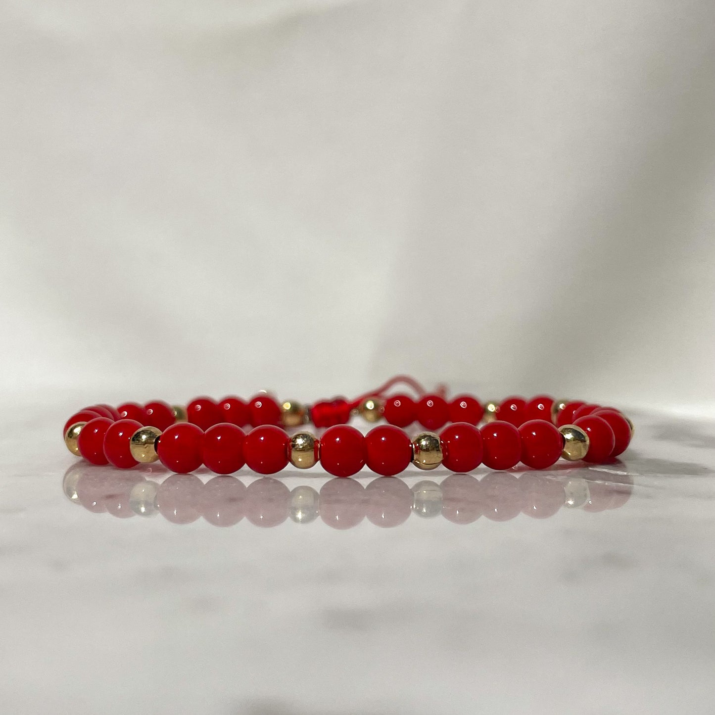 pulsera cristal rojo artesanal México