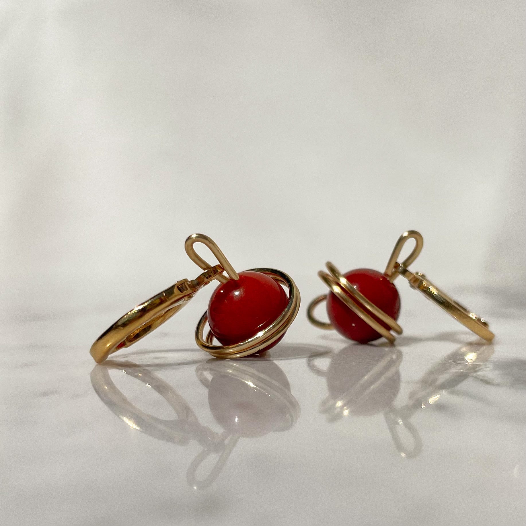 aretes Saturno cuarzo ágata cornalina artesanal México