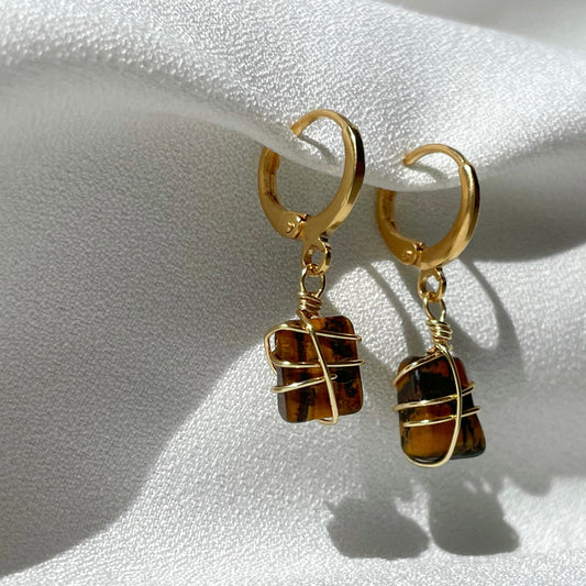 Aretes de ojo de tigre