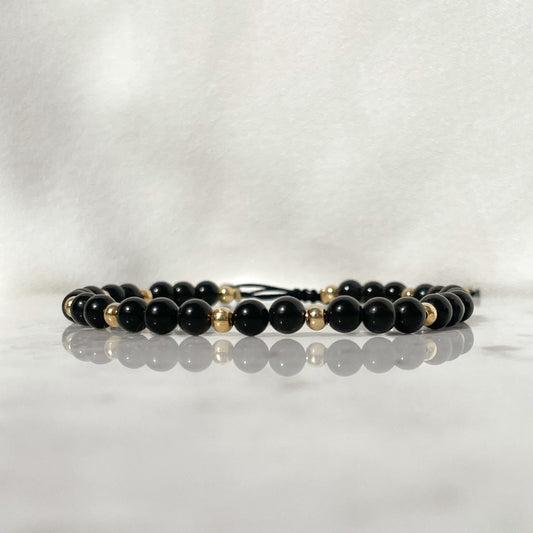 pulsera cuarzo obsidiana artesanal México